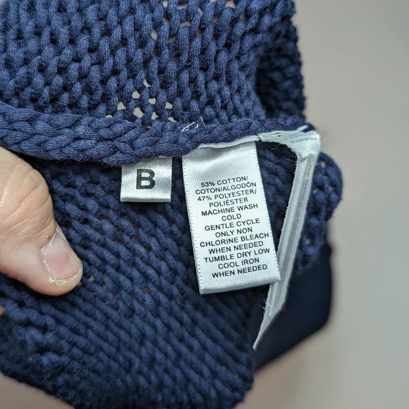 Ann Taylor Loft Navy Knit  Turtle Neck Short 3/4 Sleeve Sweater Top Women XS - Picture 5 of 6